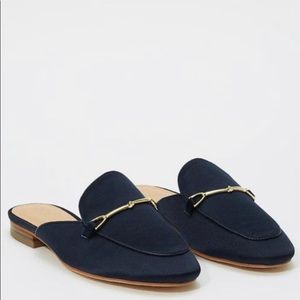 Loft navy blue loafer sliders